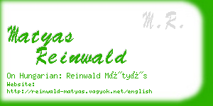 matyas reinwald business card